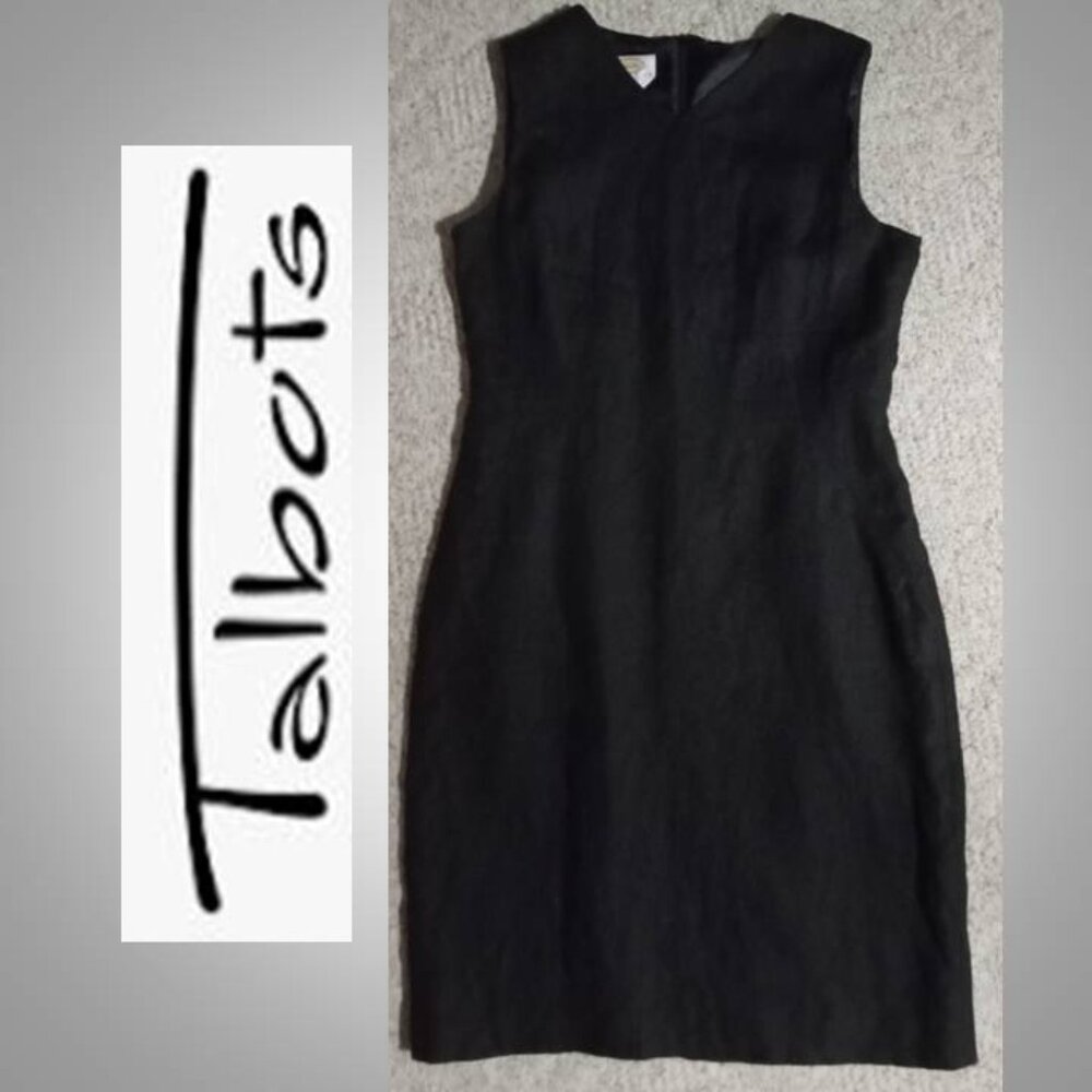 Talbots Petites  black linen dress size  6